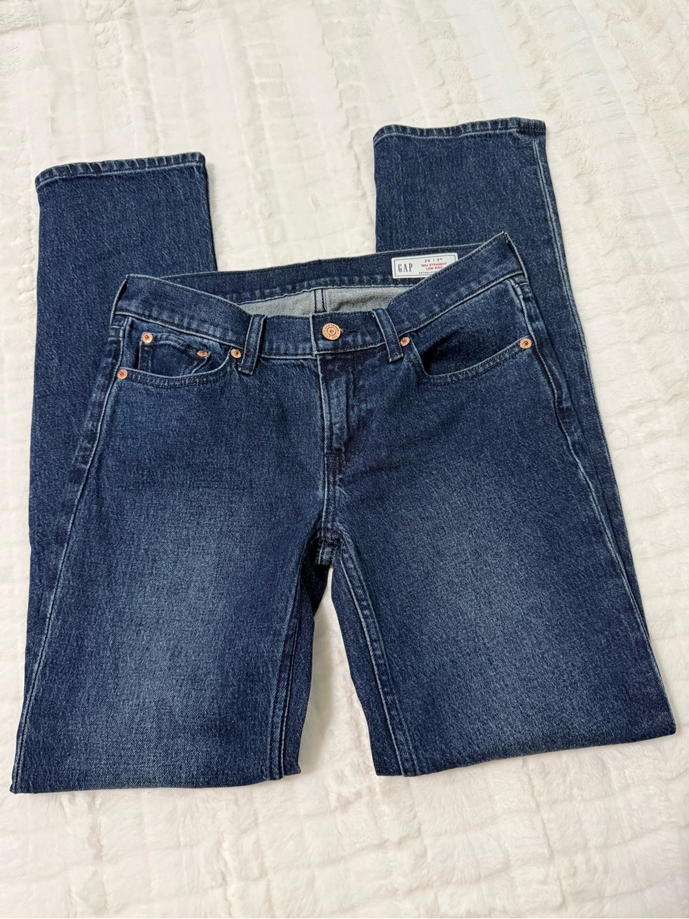 GAP Women's Dark Blue Jeans 90’s straight leg, low rise.  Size 26/2R